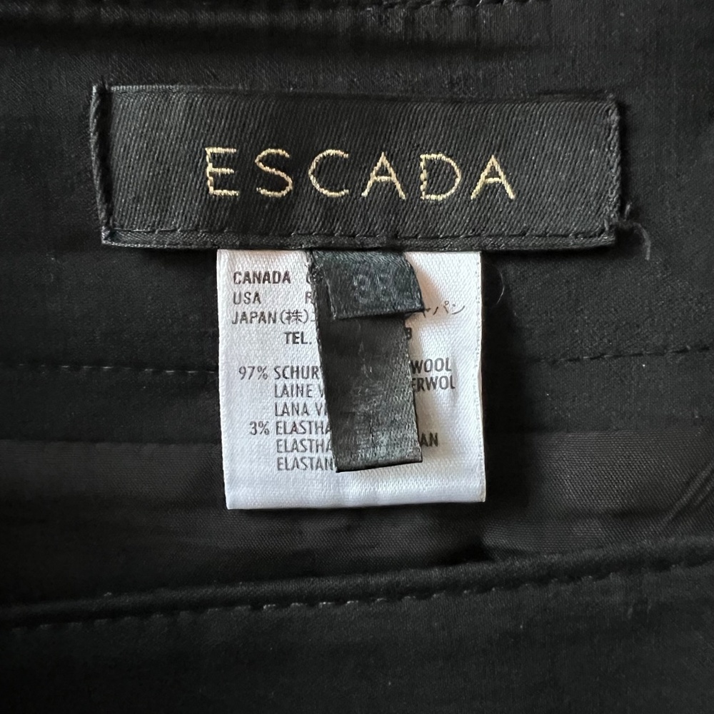 Escada Black Skirt Suit With Bell Sleeved Jacket Size 38 - Picture 7 of 7